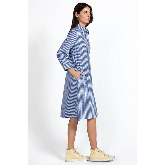 NEW Johnny Was Georgia Stripe Henley Shirt Dress - Picture 2 of 11